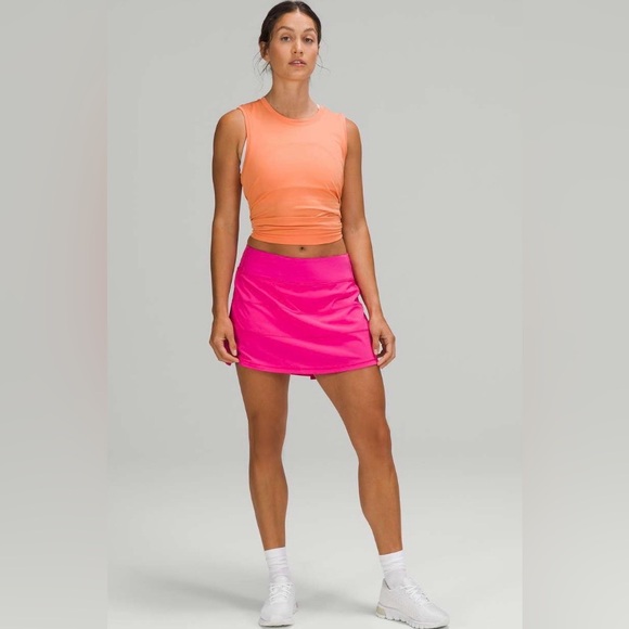 lululemon athletica Dresses & Skirts - Lululemon Pace Rival Mid Rise Skirt *Tall- Sonic Pink- Size 6 Tall